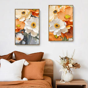 Œuvre d'art moderne 100% faite à la main, <span class=keywords><strong>peinture</strong></span> <span class=keywords><strong>acrylique</strong></span> sur toile à texture 3D, fleurs, art mural écologique - Product Image 1