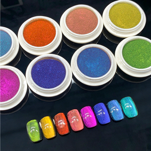 Poudre magnétique pour ongles effet œil de chat chrome caméléon, double effet chromé scintillant, inorganique, vente en gros - Product Image 3