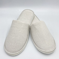 Pantoufles d'hôtel en lin et coton OEM, pantoufles de spa jetables personnalisées à bas prix