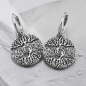 yunnique Stainless Steel <b>Tree</b> Of Life Earrings Geometric Design For Women Gift Jewelry - Product Image 1