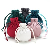 Pochette en velours noir miniature de luxe, acceptant le logo personnalisé, sac cadeau pour bijoux