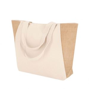 Bolsa de Mano de Algodón y Yute Lavable, con Cierre de Cremallera y Asa de Cordón, para Viajes y Uso Diario, Nueva Llegada - Product Image 3