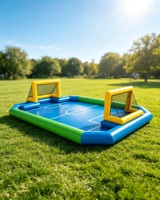 Cancha de Fútbol Inflable Resistente, Cancha de Fútbol Inflable Hermética con Porterías, Cancha Deportiva Portátil para Niños y Adultos para Fiestas