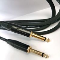 Câble de guitare stéréo 6,35 mm en cuivre sans oxygène avec gaine en PVC - Câble d'instrument professionnel plaqué or pour guitare électrique, basse et amplificateur