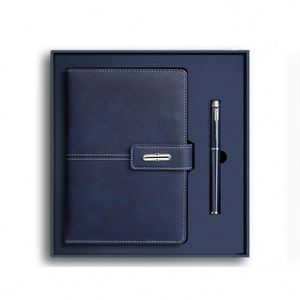 2024Custom Faux Leather Hardcover Stationery Notebook Gift Set A5 Luxury <b>Planner</b> Recycled Paper <b>Journal</b> Notebook With Pen - Product Image 1