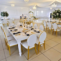 Location de chaise Louis de luxe rembourrée en or blanc ivoire pour la décoration de réception de mariage