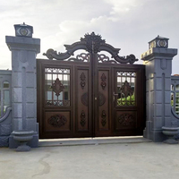 Portail en Aluminium Forgé d'Extérieur Très Vendu, Modèle pour Maison, Conception de Clôture Métallique pour Jardin, Treillis et Portails d'Extérieur Élégants