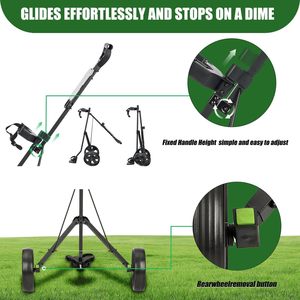 <span class=keywords><strong>Chariot</strong></span> de golf pliable à 2 roues, <span class=keywords><strong>chariot</strong></span> de golf léger pliable avec frein au pied et accessoires pour le parcours de golf - Product Image 4