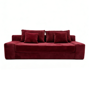 Sofá Seccional Modular de Tres Plazas Factory Square con Cubierta de Terciopelo, Juego de Sofás Modernos de Lujo para Sala de Estar - Product Image 4