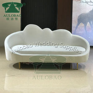 Salon Réception Blanc Velours Causeuse Dubaï Mariage Canapé Meubles - Product Image 5