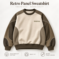 Sweat-shirt respirant en coton épais French Terry, anti-boulochage, avec passepoil, broderie personnalisée de marque premium, respectueux de l'environnement, ODM