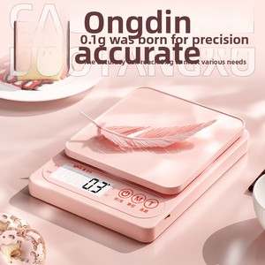 अनुकूलित गुलाबी डिजिटल रसोई पैमाने उच्च परिशुद्धता छोटे घरेलू भोजन बेकिंग स्केल सटीक वजन मापने उपकरण प्लास्टिक - Product Image 3