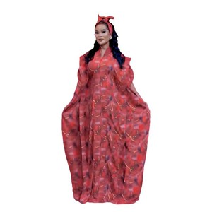 Nuovissimo Abaya per le donne Dubai africano musulmano Ankara Dashiki Dubai Abaya Caftan Marocain abiti da sera abito Boubou di raso - Product Image 6