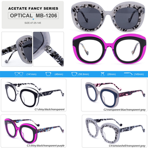 Chất lượng cao tùy chỉnh quang cảnh tượng khung cho phụ nữ quá khổ theo toa Acetate Kính mắt đầy màu sắc thiết kế thời trang - Product Image 6