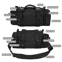 Grand sac de guidon de vélo, sac banane tactique pour cyclisme et randonnée, sac de rangement d'épaule pour activités de plein air