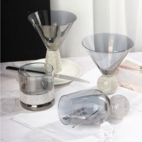 Luxe Diamante or sans pied verre à vin mariage champagne vin gobelet cristal transparent verre à eau tasse à vin verre à gobelet rouge