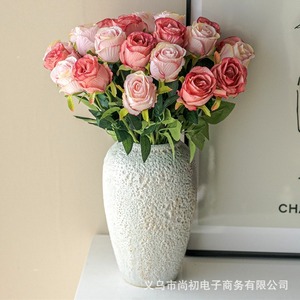 Flores Artificiales de Rosa de Seda de Alta Simulación para Decoración de Bodas y Hogar, Arreglos para Jarrones - Product Image 1