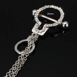 Joyería de Acero Inoxidable con Diseño Único, Collar con Colgante de Esposas Pequeñas, Cadena para el Pecho, Anillos para Pezones para <span class=keywords><strong>Mujer</strong></span> - Product Image 5