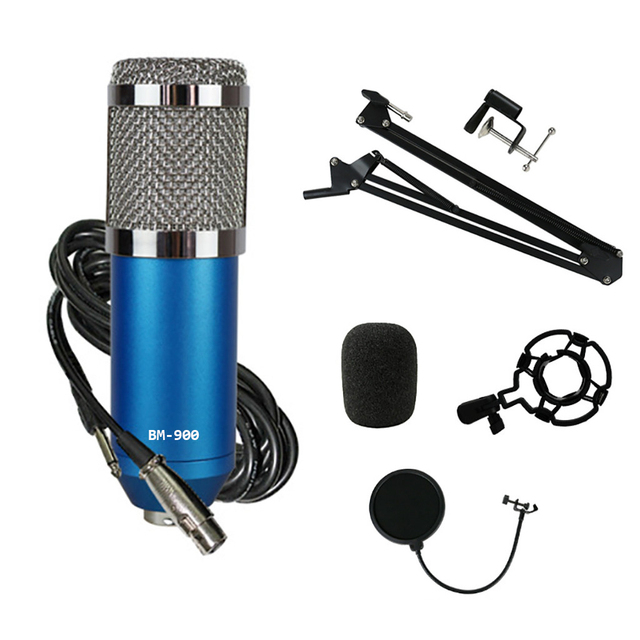 Professional Condenser Microphone Kit Complete Set for Studio Recording BM900 Exceptionally Low Self-noise