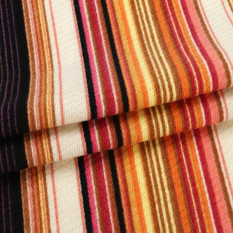 New products stretch rib style print stripe design 95 polyester 5 elastane knit fabric