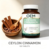 Cannelle de Ceylan 1000 mg par portion, 120 comprimés, quantité pour 2 mois, végétalien