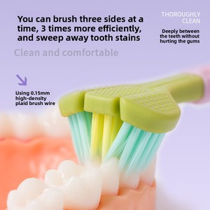 2 Paquetes de Cepillos de Dientes Infantiles de Cerdas Suaves de Tres Lados para Niños de 3, 6 y 12 Años, Reemplazo de Dientes de Leche - Product Image 3