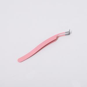Pinky leem Custom logo Stainless Steel Pink <b>Eyelash</b> <b>Applicator</b> Tweezers Volume Fiber Tip Lash Tweezer <b>Eyelash</b> Extension Tweezer - Product Image 6