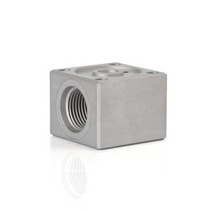 Bloco Cilíndrico Quadrado de Alumínio Usinado em CNC Personalizado / Corpo de Válvula com Wire EDM e Brochagem para Sistemas Pneumáticos - Product Image 6