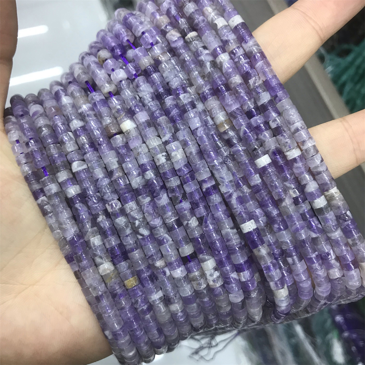 Hot Sale Amethyst Agate Natural Stone Flat Beads Spacer 2*4mm Gemstone Loose Beads Wholesale DIY Jewelry Accessories