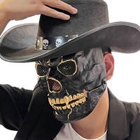 Masque de crâne d'Halloween personnalisé en plastique avec bouche mobile, accessoire de maquillage pour performance, danse, fête, costume d'horreur, fabriqué en Chine, pour les fêtes