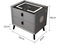 Table basse mini design moderne avec lumière LED, recharge sans fil, tiroir de refroidissement, meuble intelligent pour la maison, réfrigérateur de chevet