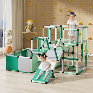 Multifunctionele balans training voor kinderen voor binnen, doe-het-zelf speelhuis, plastic constructie met klimrek en glijbaan - Product Image 2