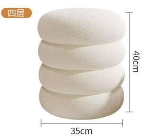 Lamb Velvet Fabric 30 High Modern <b>Adjustable</b> Ottoman Comfortable Home Kitchen Storage <b>Stool</b> Cream Living Room Sofa Daomeng O1-72 - Product Image 6