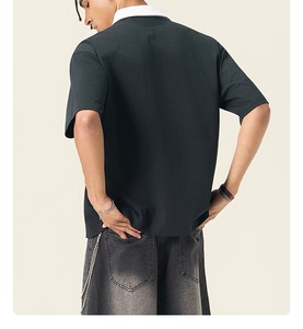 Nouveau T-shirt Polo Homme Effet Rafraîchissant, Style Old Money Décontracté à Manches Courtes, Haut Contrastant Color Block - Product Image 3
