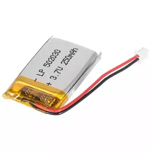 נטענת ליתיום פולימר 502030 250mAh 3.7V ליתיום סוללה תא עם PCM