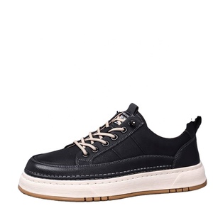 Men's Chunky Board <b>Shoes</b> Square Toe Microfiber Lace-Up Rubber Outsole EVA Midsole All Seasons Casual Wear - Product Image 1