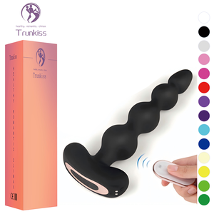 Remote Control Nirkabel Bead Anal Butt Plug Getaran 9 Frekuensi dengan Fitur Pause, Mainan Seks Anal Dewasa untuk Stimulasi dan Dilatasi Vagina dan Anal - Product Image 1
