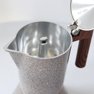 Cafetera <span class=keywords><strong>Moka</strong></span> de aluminio de grado alimenticio con mango de madera, cafetera Espresso, olla de regalo de cocina - Product Image 3