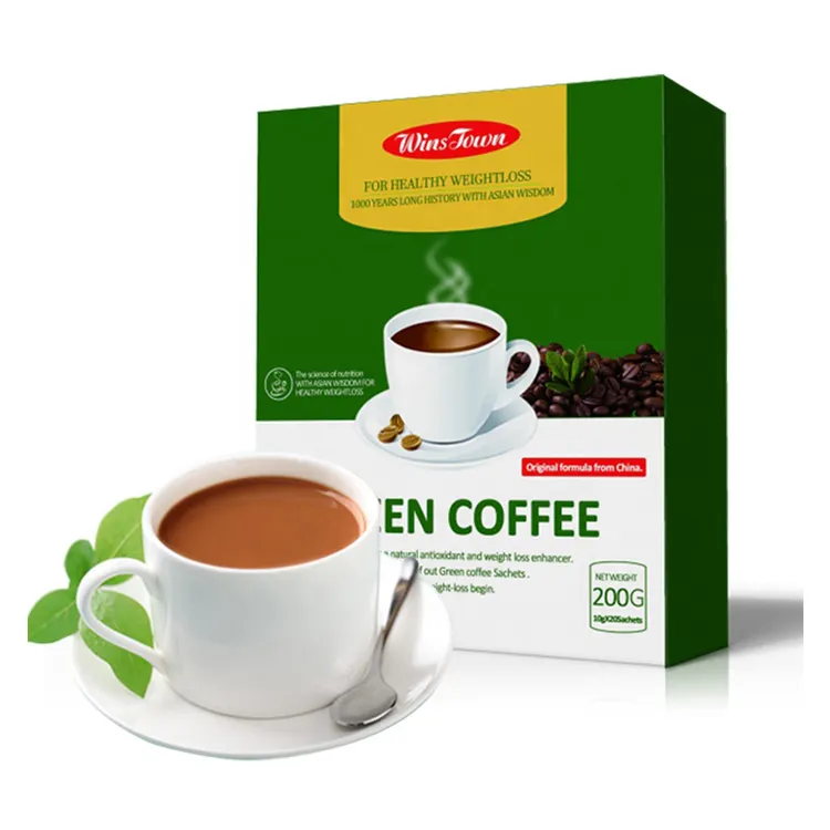 Poudre de café vert minceur alimentaire végétalien à base de plantes organique boisson au café instantané supplément naturel sain garcinia ginseng café