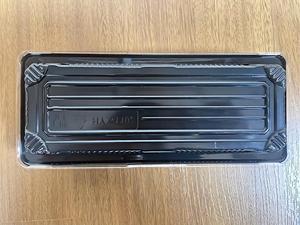 Emballage alimentaire de luxe rectangulaire doré à emporter, de qualité alimentaire, imprimé japonais, pour sushis et sandwichs, en matériaux recyclés, avec couvercle en PET - Product Image 2