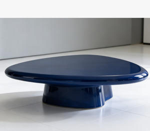 Table basse en fibre de verre haute brillance Y408, taille et couleur personnalisables pour hall d'hôtel et salle à manger - Product Image 2