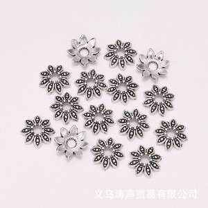 ลูกปัดโลหะผสมเงินโบราณรูปดอกไม้ 8 กลีบ สำหรับทำเครื่องประดับ DIY อุปกรณ์ตกแต่งจี้ - Product Image 2