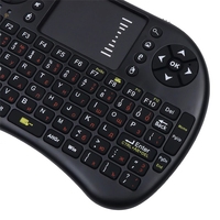 I8 Mini Keyboard Nirkabel dengan Lampu Latar 3 Warna 2.4GHz Bahasa Inggris Rusia Air Mouse dengan Touchpad Remote Control untuk PC Laptop