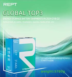 REPT 314Ah 배터리 셀 태양광 발전 고용량 ESS 3.2V <span class=keywords><strong>Lifepo4</strong></span> 에너지 저장 시스템 리튬 각형 8000회 - Product Image 3