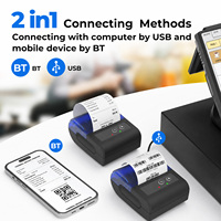 Mini Impresora Térmica de Alta Velocidad 90mm/s, 58mm, sin Tinta, con Batería Extraíble, Personalizable para Windows, iOS, Android y PC
