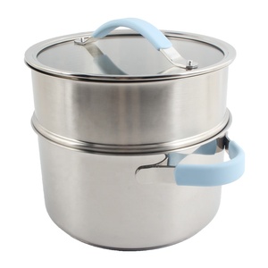 Dishwasher Safe <b>for</b> Gas and <b>Induction</b> Cookers Stainless Steel Soup <b>Pot</b> with Lid and Steamer - Product Image 3