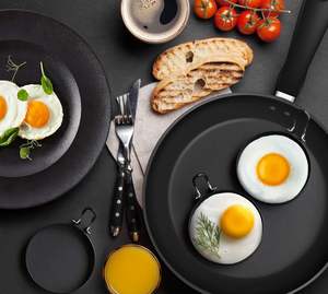 Stainless Steel <b>Egg</b> Cooking Omelette <b>Molds</b> Maker Pancake Rings Shaper Nonstick Round Fried <b>Egg</b> Ring - Product Image 4