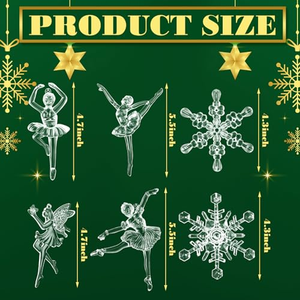 เครื่องประดับแขวนอะคริลิคใสรูปนักบัลเลต์สำหรับตกแต่งต้นคริสต์มาส - Product Image 3