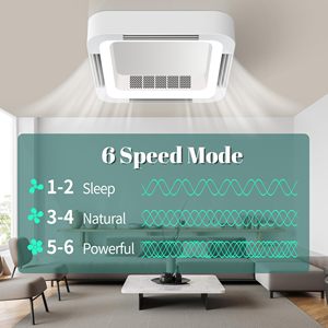 Quạt trần không cánh với ánh sáng và điều khiển từ xa lõm quạt trần hiện đại với quạt biến tần và ánh sáng thay đổi độ sáng - Product Image 3