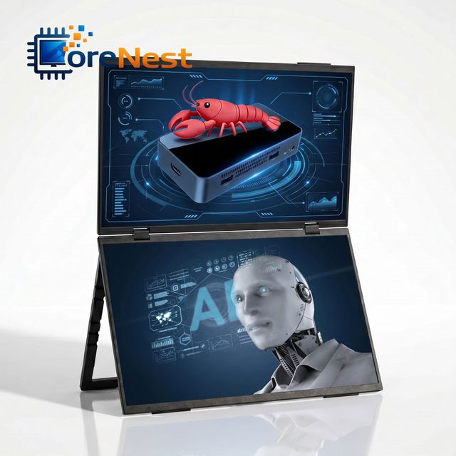 CoreNest 15.6 Inch Dual 2K Screen Foldable Portable Monitor Laptop Extender Screen for Office Productivity Business Meeting